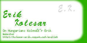 erik kolesar business card